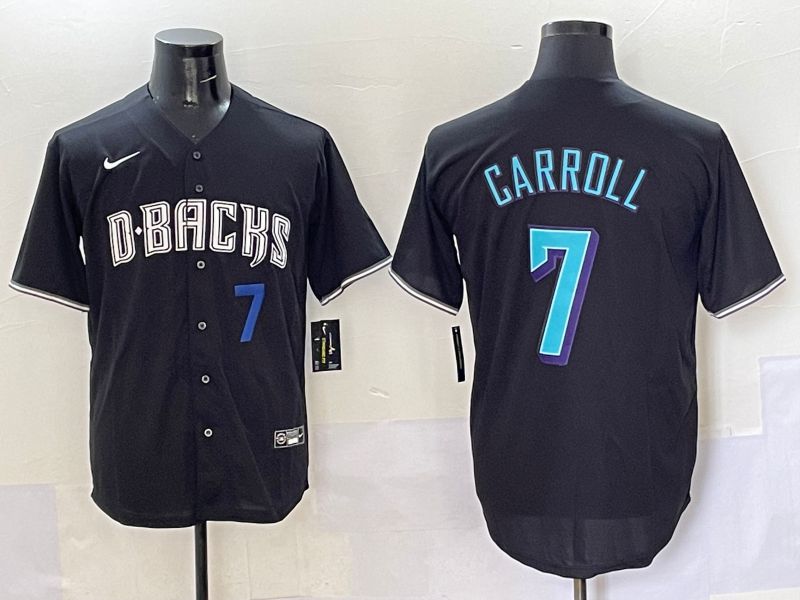 Men 2025 Arizona Diamondback #7 Garroll Black Joint Name Nike MLB Jersey style 4
